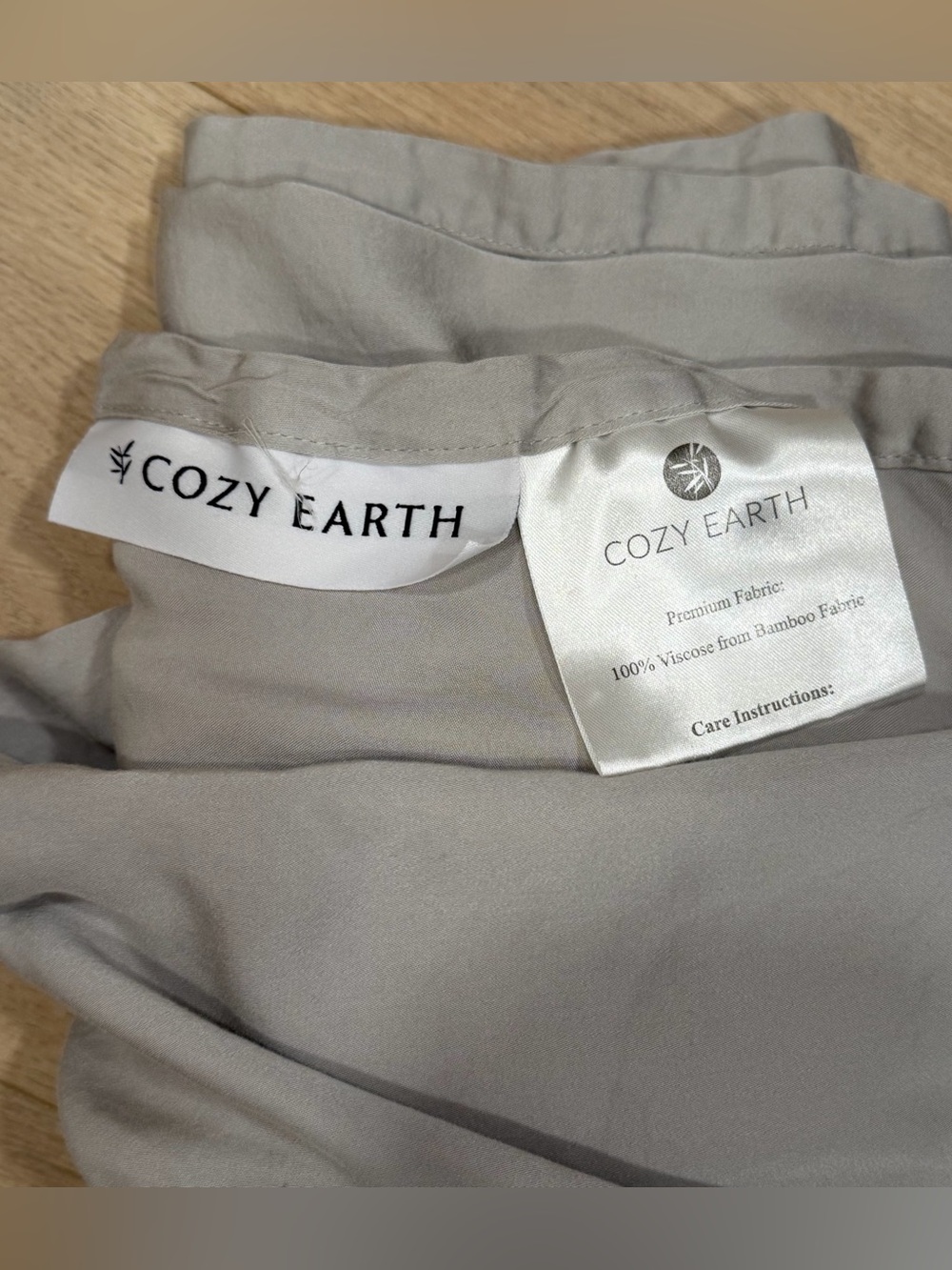 COZY EARTH queen viscose Bamboo Bed top sheet gray
